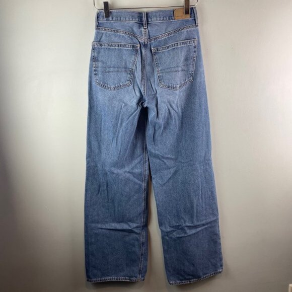 American Eagle Wide Leg Skater Long Jeans Size 2 - Picture 3 of 5
